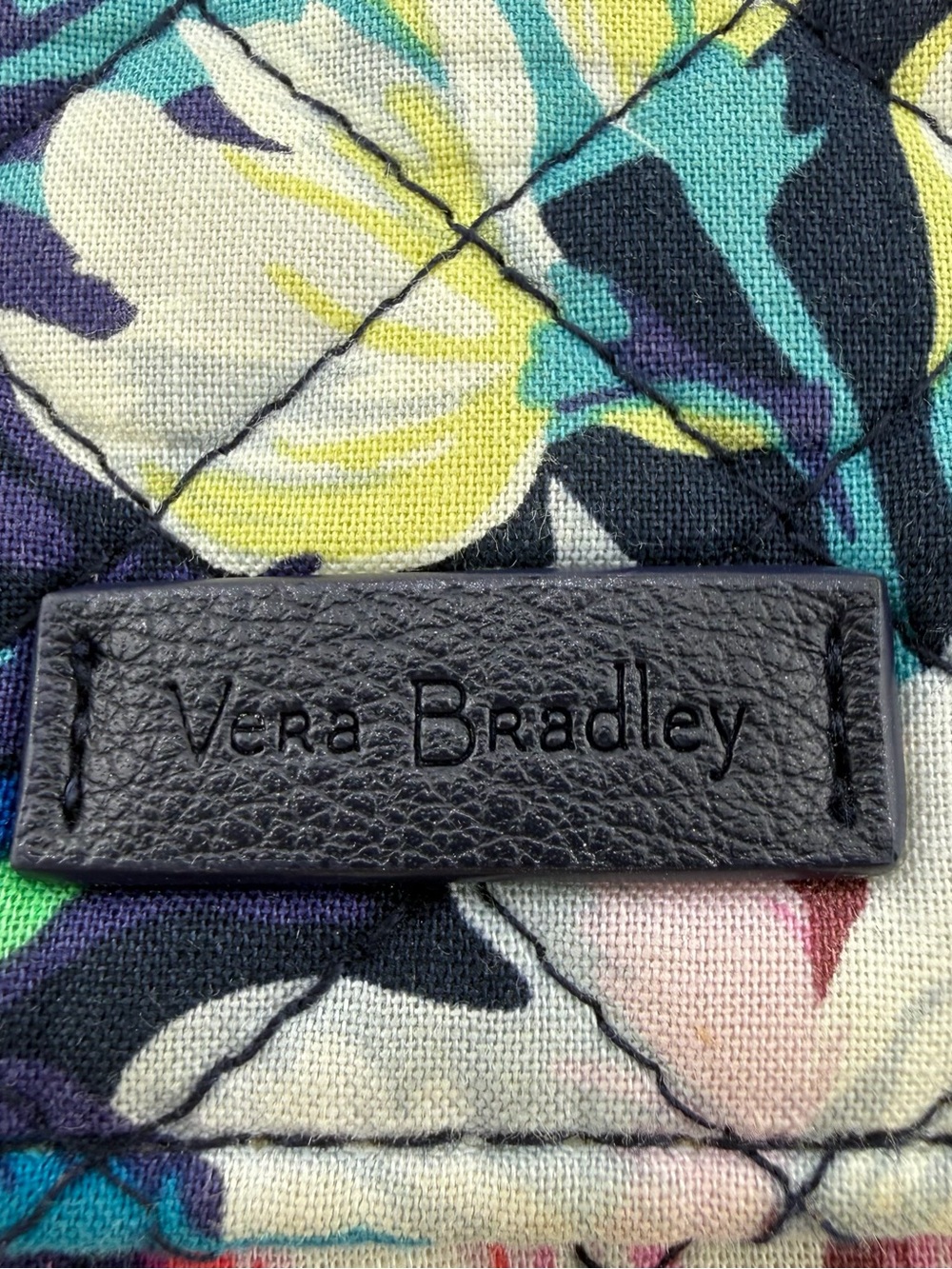Vera Bradley Quilted Floral Shoulder Bag - Teal, Yellow, Purple, Cream